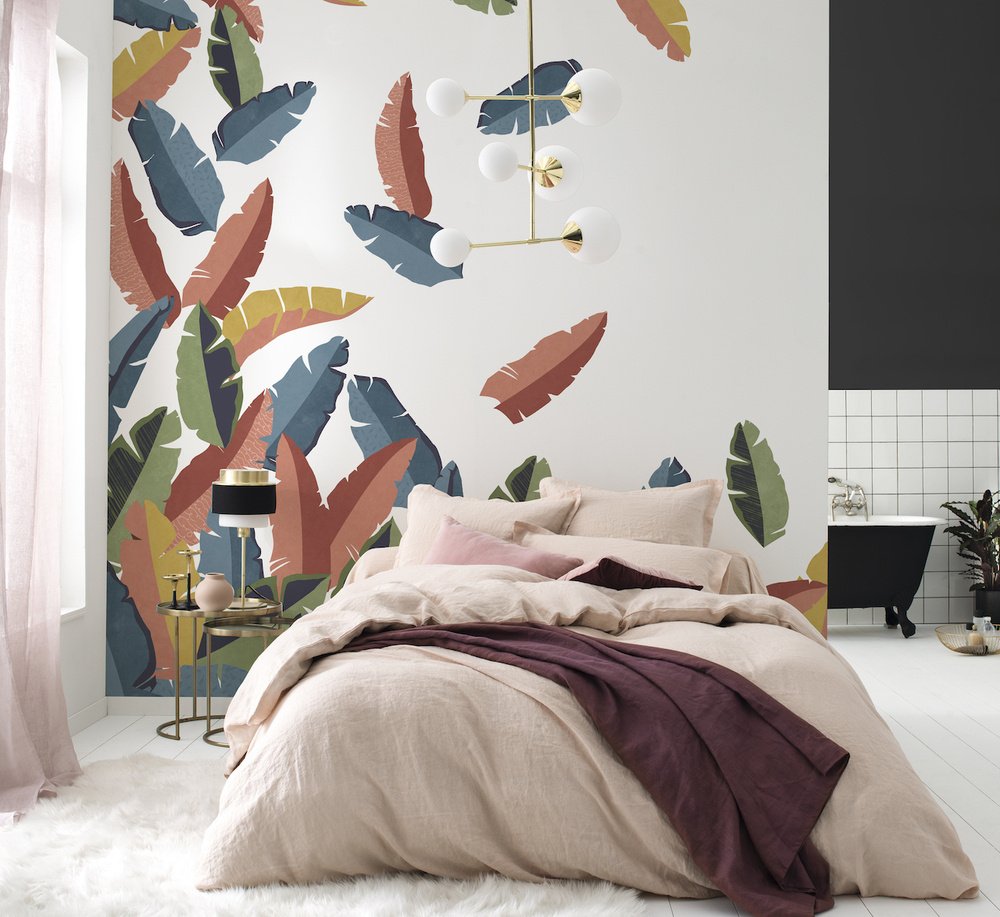 Vliesový panel na zeď 688115 Tropical house 3 x 4 m