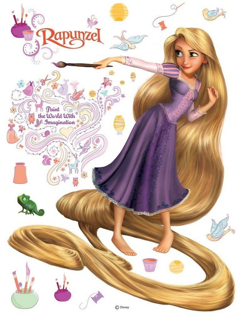 Samolepicí dekorace Rapunzel a malování DK854 - 65 x 85 cm
