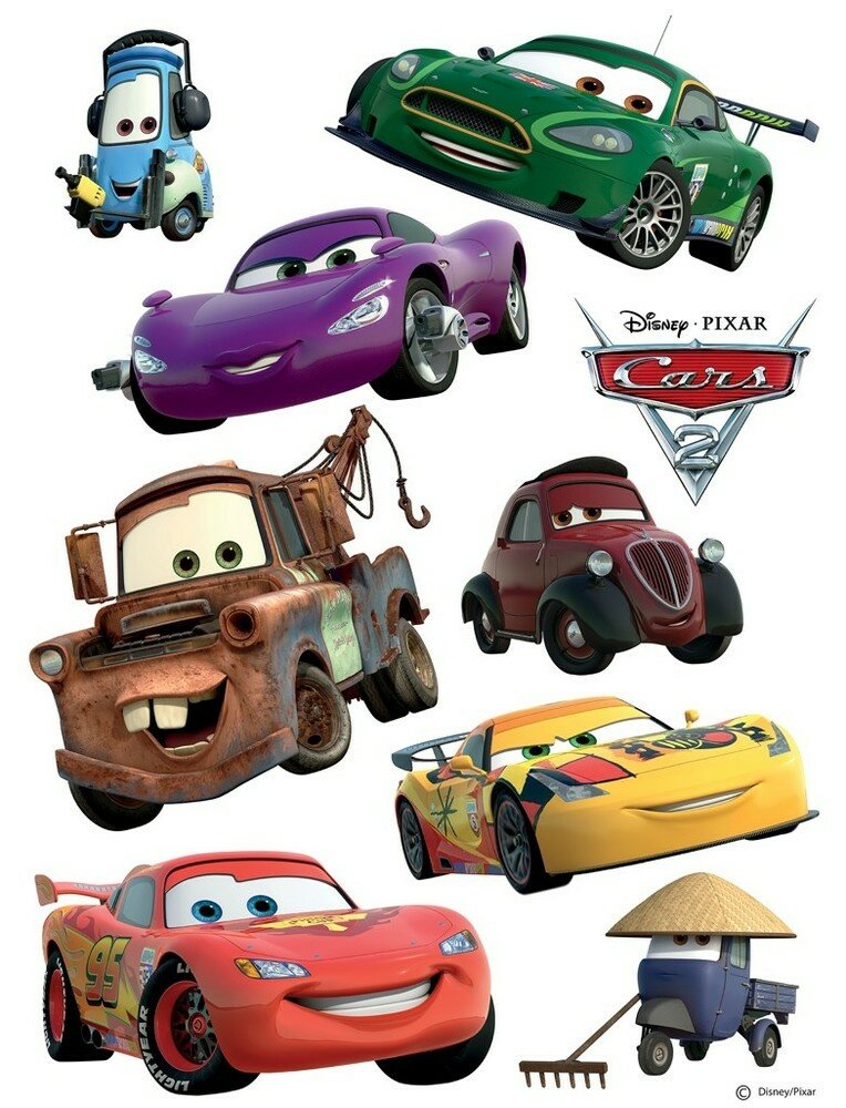 Samolepicí dekorace Cars 2 DK887 - 65 x 85 cm