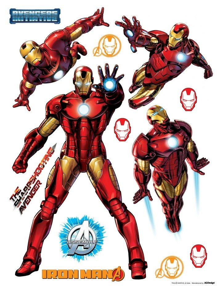 Samolepicí dekorace Iron Man DK1795 - 65 x 85 cm