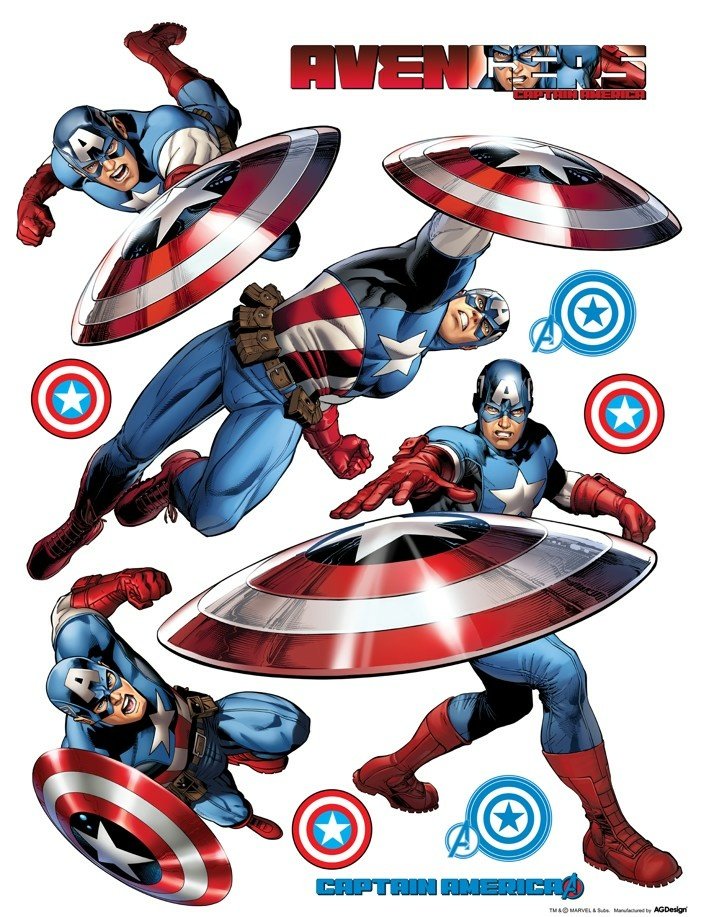 Samolepicí dekorace Captain America DK1796 - 65 x 85 cm