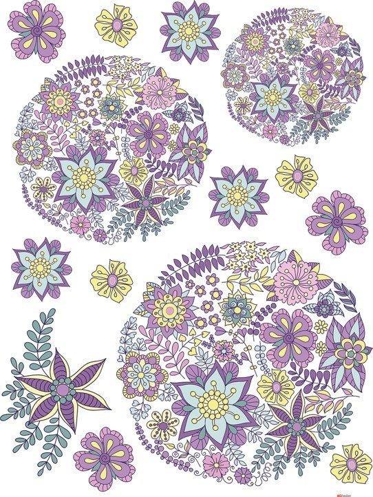 Samolepicí dekorace Květiny F 1052 - 65 x 85 cm