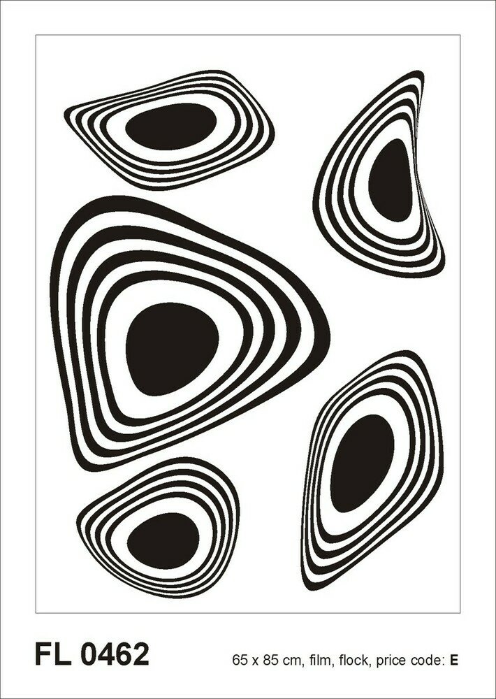 Samolepicí velourová dekorace Černé ornamenty FL 0462 - 65 x 85 cm