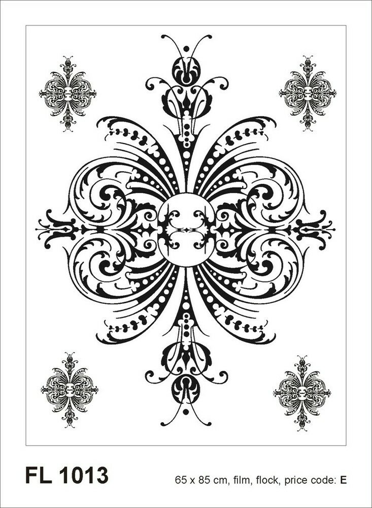 Samolepicí velourová dekorace Ornament FL 1013 - 65 x 85 cm