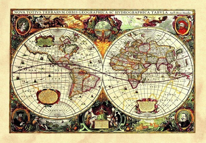 Samolepicí dekorace Stará mapa SM 3434 - 65 x 42,5 cm
