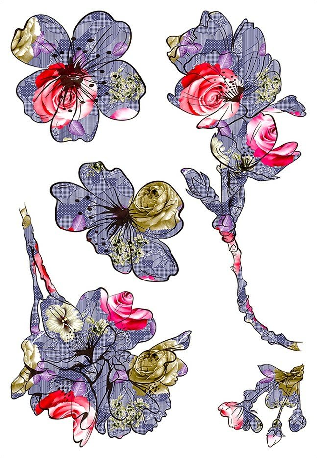 Samolepicí dekorace Květy SM 3444 - 65 x 42,5 cm