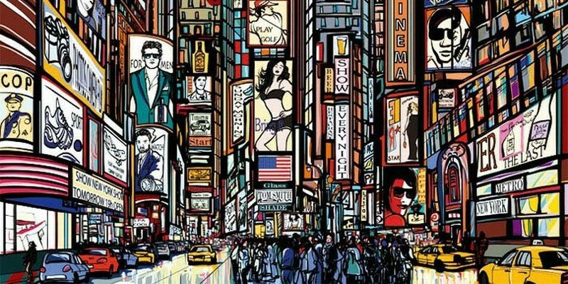 Obraz na skle Times Square 60 x 30 cm GL-60-031