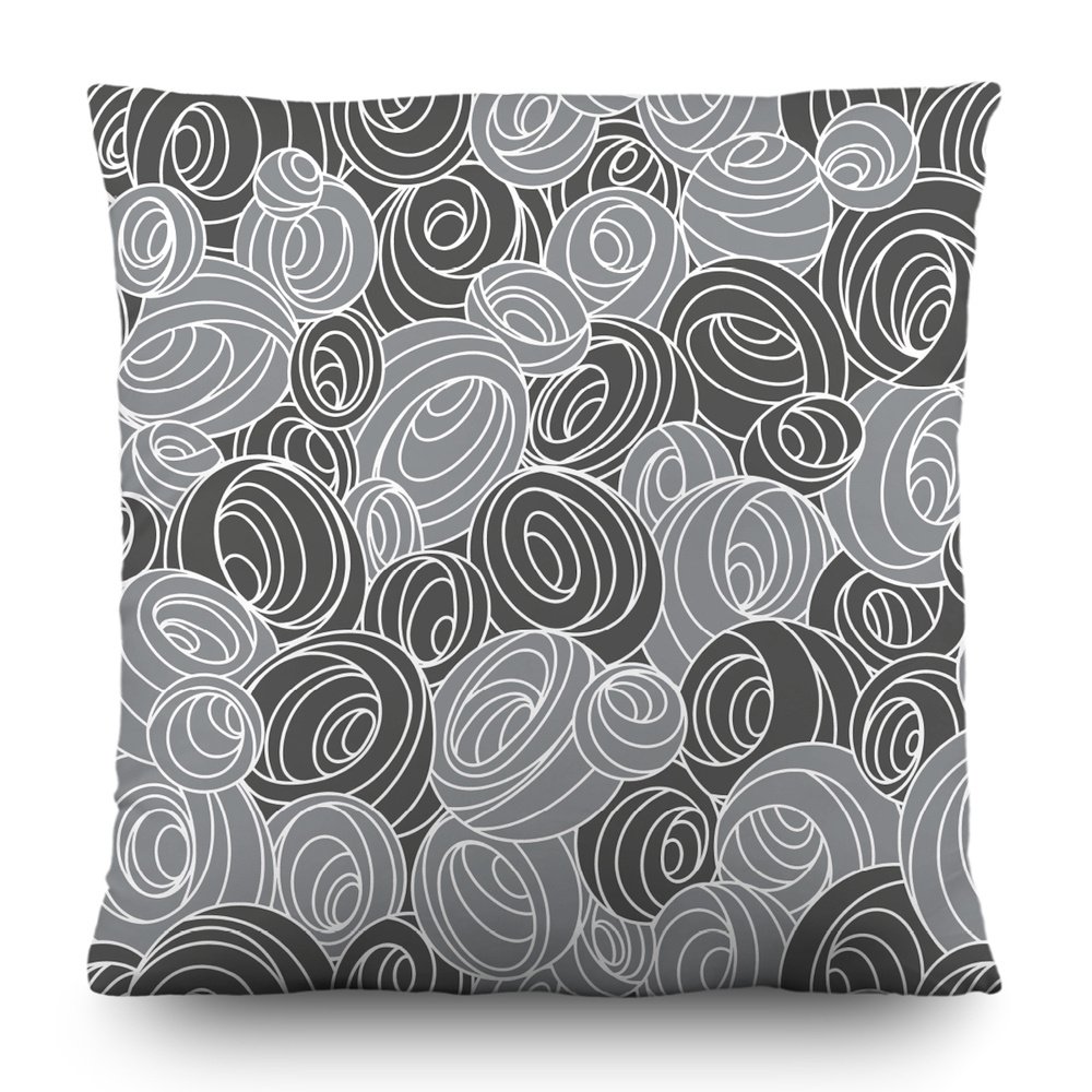 Dekorační polštář Gray Spirals CN3653 | 45 x 45 cm