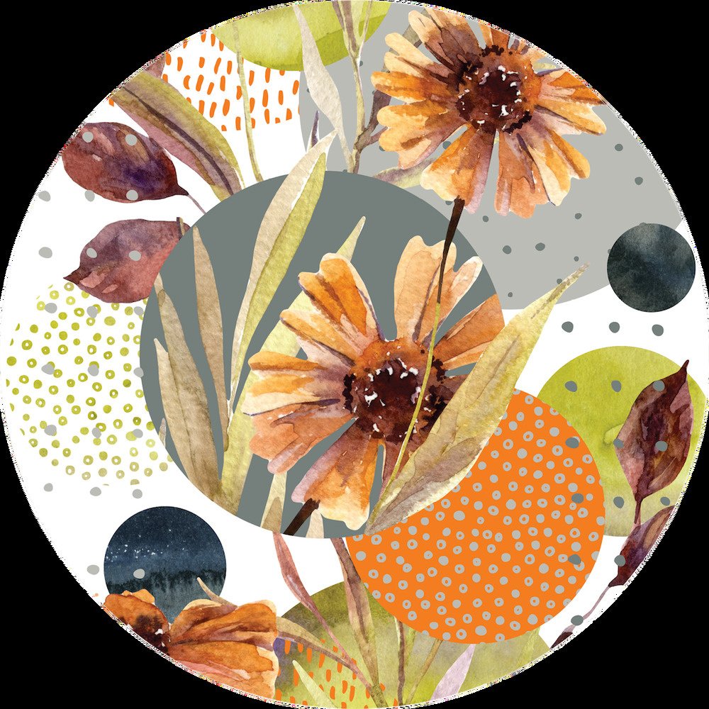 Samolepicí fototapeta CR3219 Flowers and Shapes 70 x 70 cm