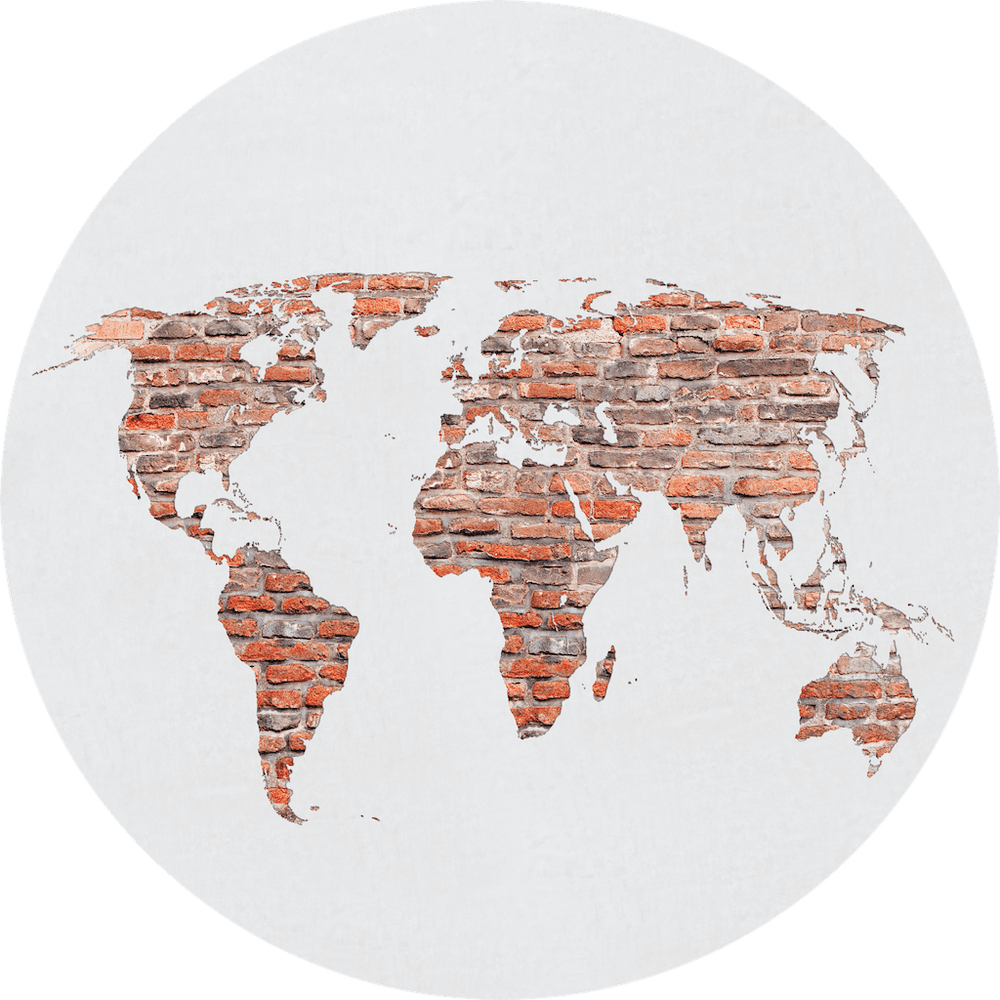 Samolepicí fototapeta CR3330 Brick Worldmap 140 x 140 cm