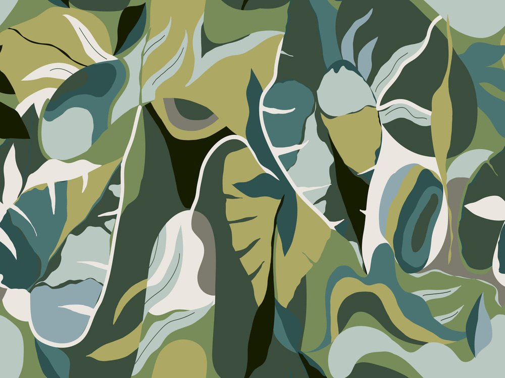 Vliesový panel na zeď 688184 Tropical house 3 x 4 m