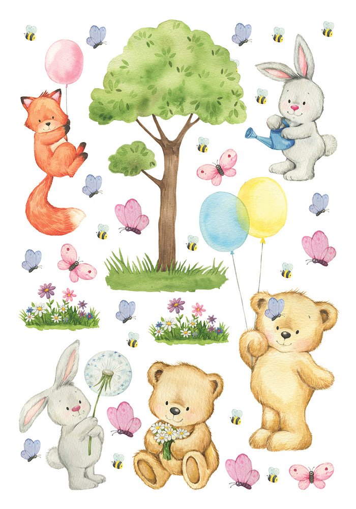 Samolepicí dekorace Bear DKM1749 arch 42,5 x 65 cm