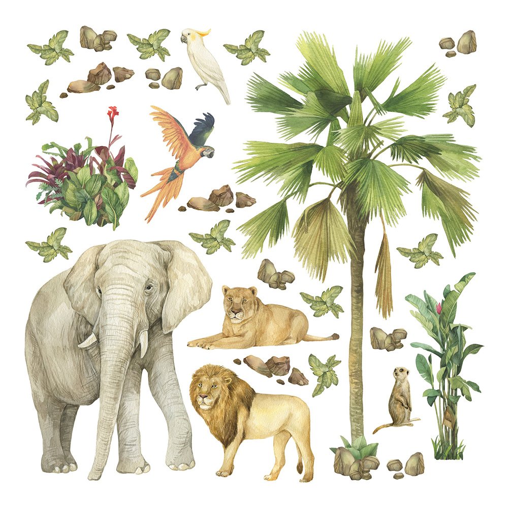 Samolepicí dekorace Jungle DKS3827 - 30 x 30 cm