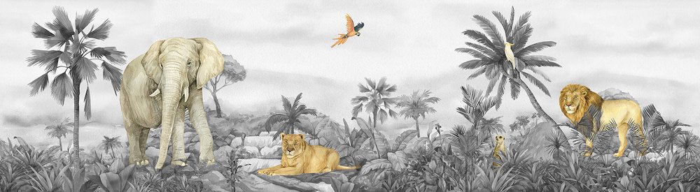 Samolepicí bordura WBD 8133 Jungle 9,7 cm x 5 m