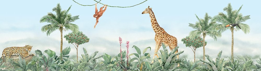 Samolepicí bordura WBD 8177 ZOO 13,8 cm x 5 m