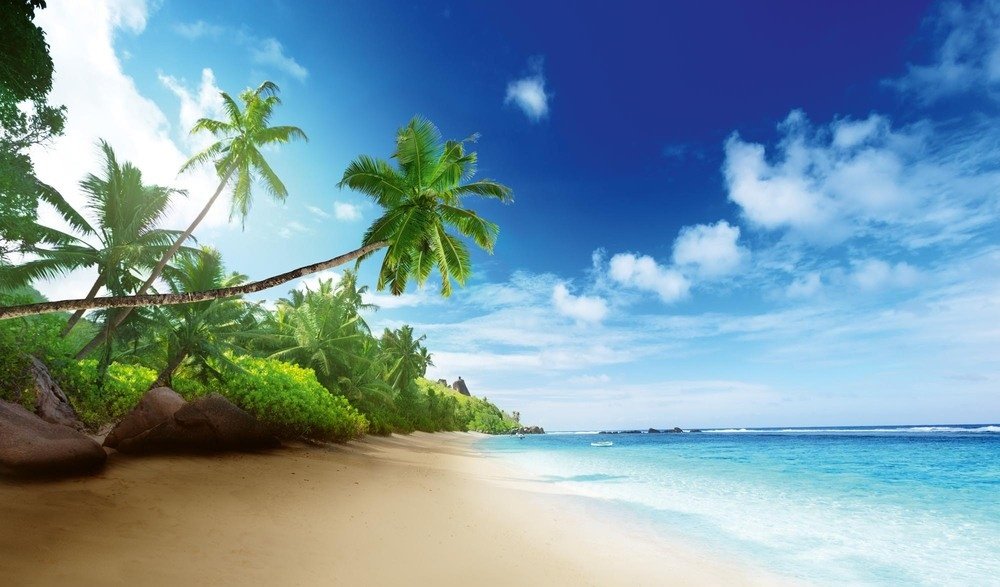 Vliesová fototapeta MS-5-1764 Seychelská pláž - 375 x 250 cm