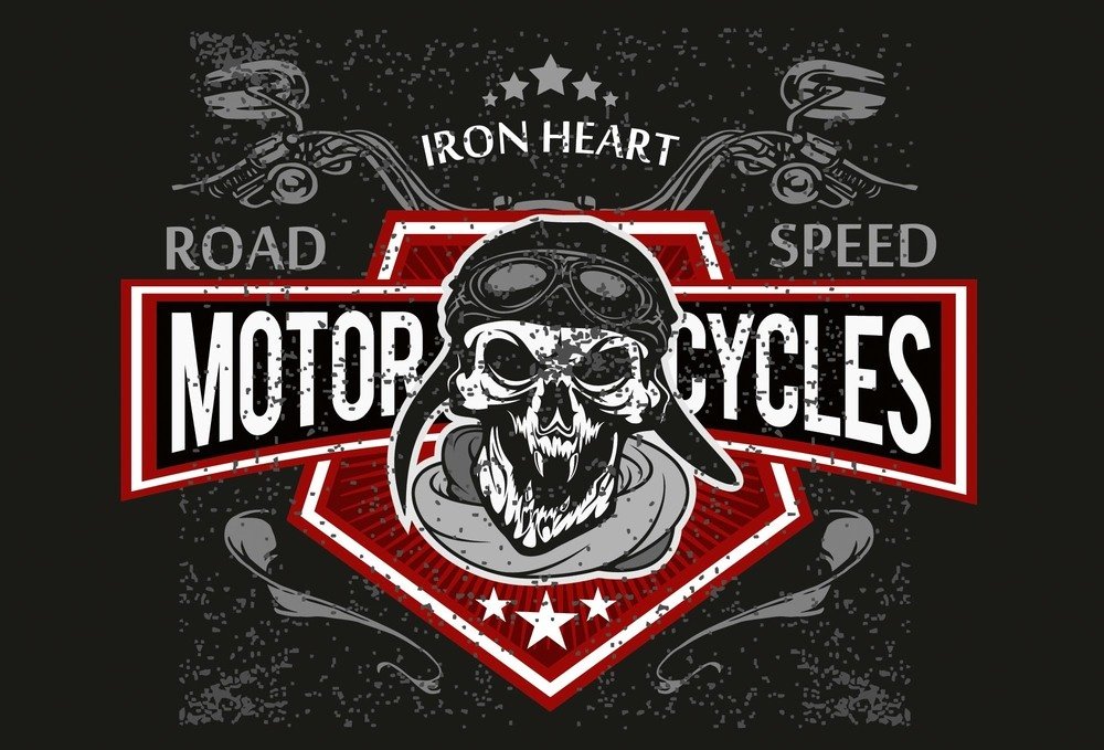 Vliesová fototapeta MS-5-2125 Retro motorkářská lebka - 375 x 250 cm