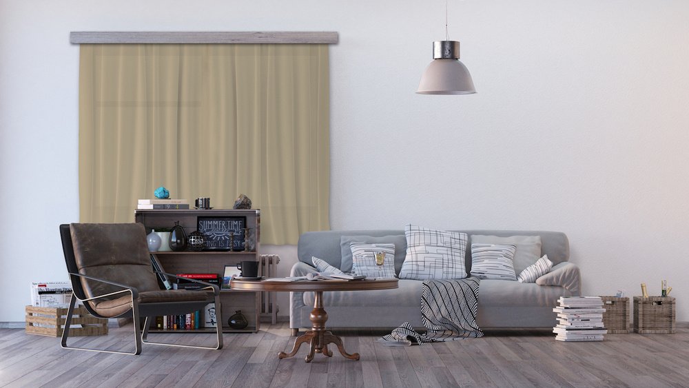 Textilní závěs Tmavě Béžový FCS XL 4819 - 180 x 160 cm