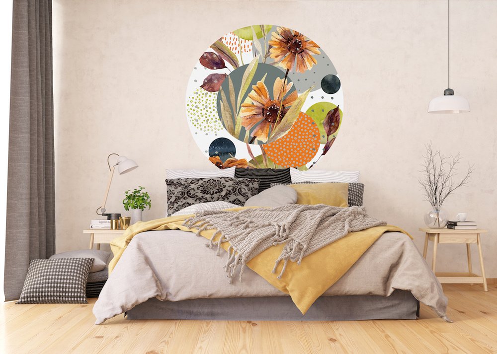 Samolepicí fototapeta CR3319 Flowers and Shapes 140 x 140 cm