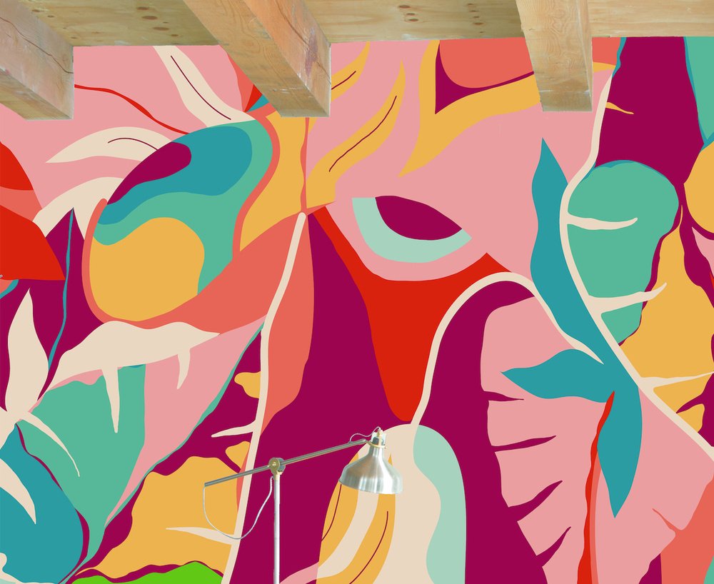 Vliesový panel na zeď 688160 Tropical house 3 x 4 m