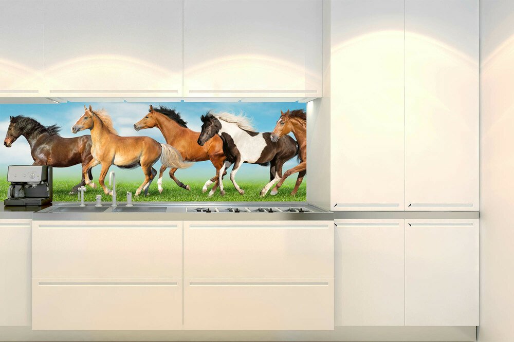 Fototapeta do kuchyně KI180-111 Horses 180 x 60 cm