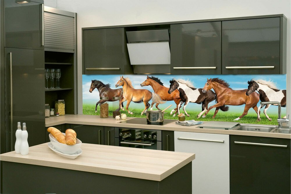 Fototapeta do kuchyně KI260-111 Horses 260 x 60 cm