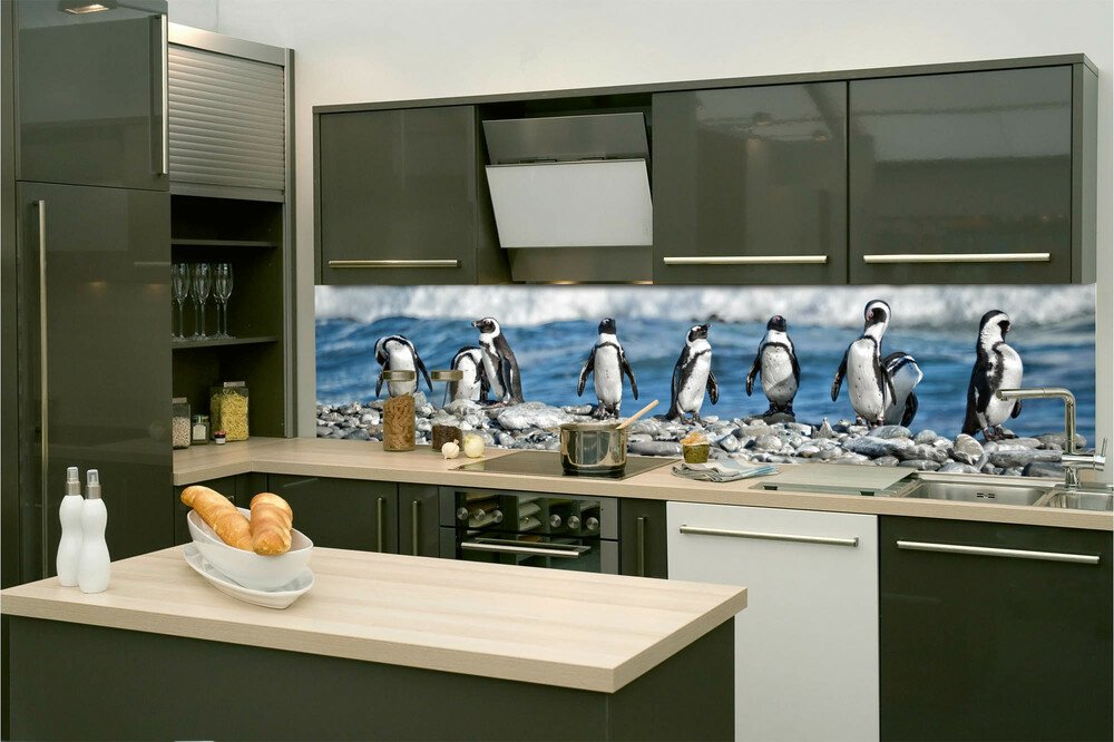Fototapeta do kuchyně KI260-112 Penguins 260 x 60 cm