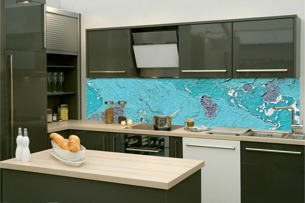 Fototapeta do kuchyně KI260-148 Blue Plaster 260 x 60 cm
