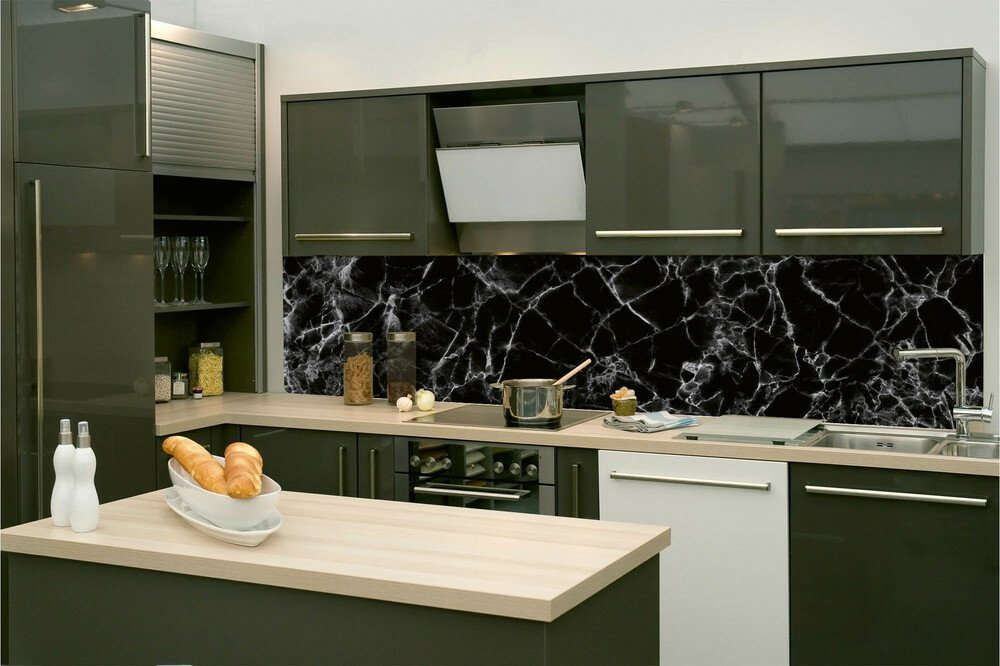 Fototapeta do kuchyně KI260-155 Black Marble 260 x 60 cm