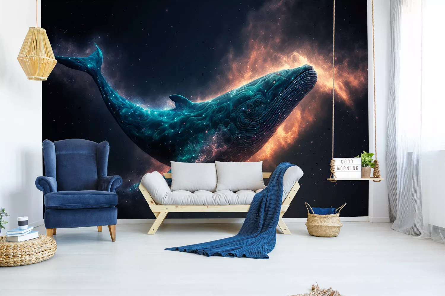 DIMEX vliesová fototapeta The Blue Whale 375 x 250 cm MS-5-AI-0004