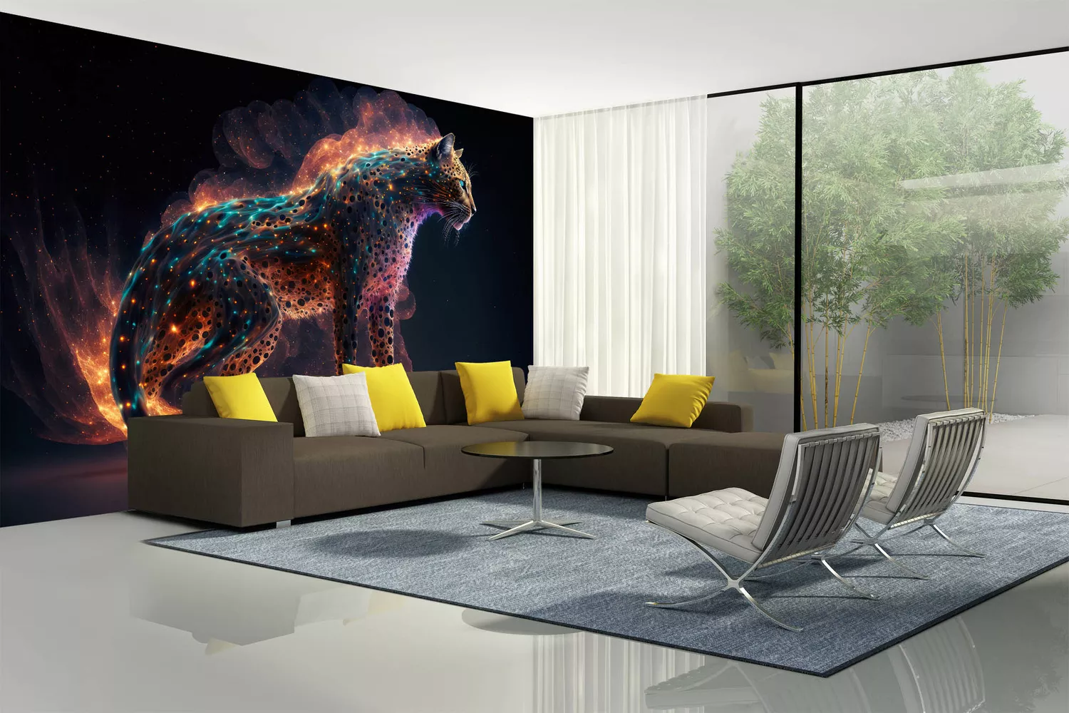 DIMEX vliesová fototapeta Walking Leopard 375 x 250 cm MS-5-AI-0005