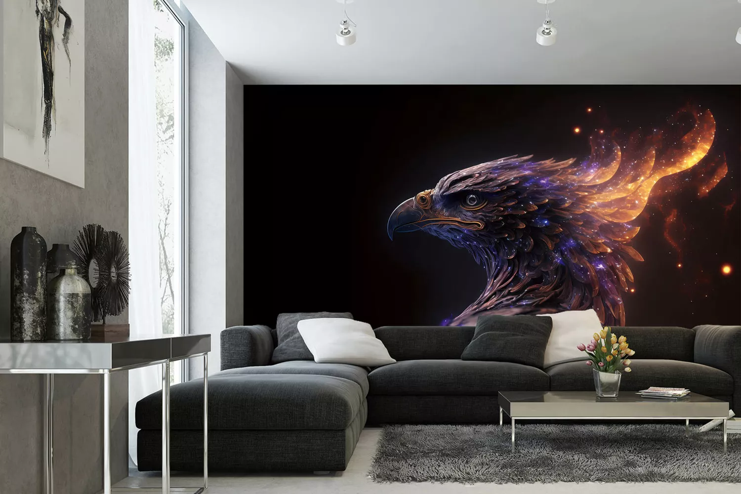 DIMEX vliesová fototapeta Burning Eagle 375 x 250 cm MS-5-AI-0006
