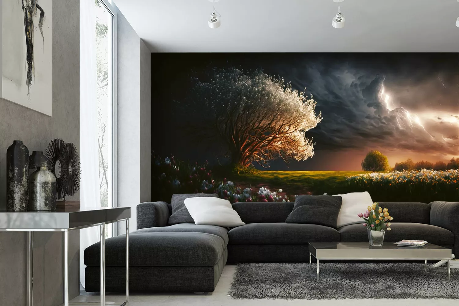 DIMEX vliesová fototapeta Silver Tree 375 x 250 cm MS-5-AI-0024