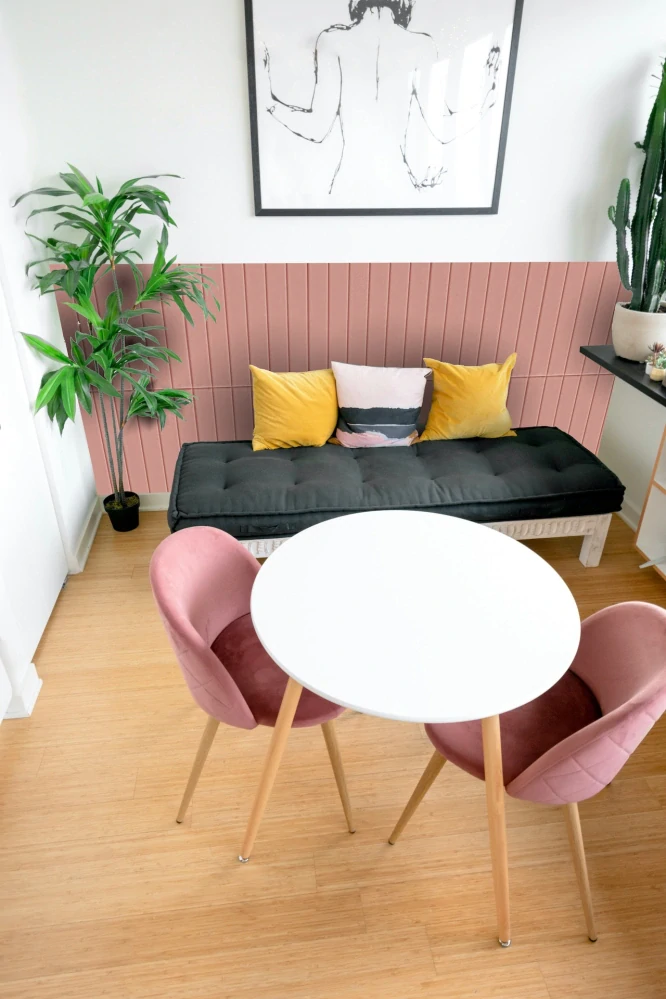 3D samolepicí VELVET obklad starorůžový - 0,69 x 1,4 m