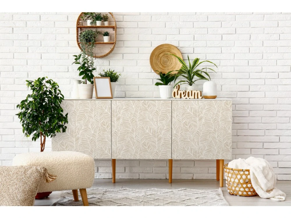 Samolepicí fólie d-c-fix 3460709 Béžové listy - 45 cm x 2 m