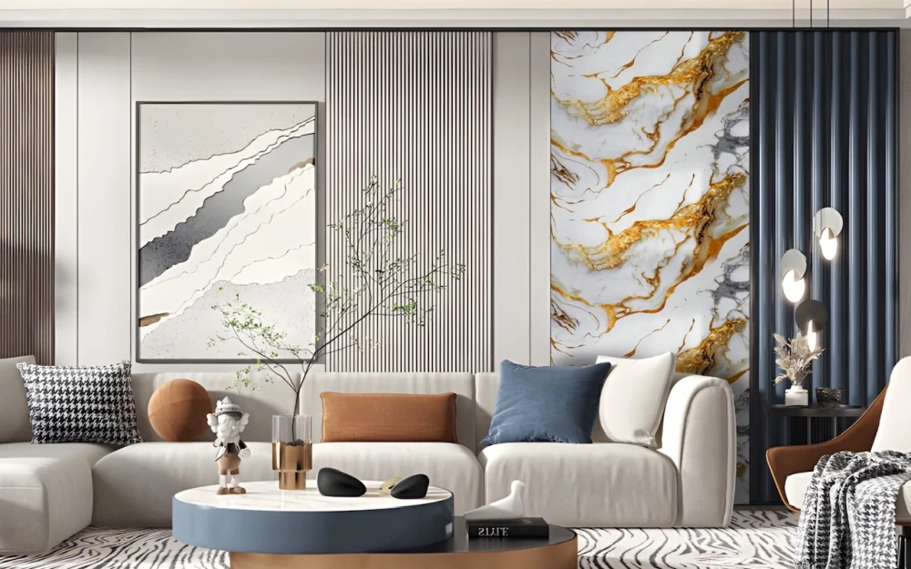Samolepicí obklad Mramor zlatobílý 120 x 280 cm