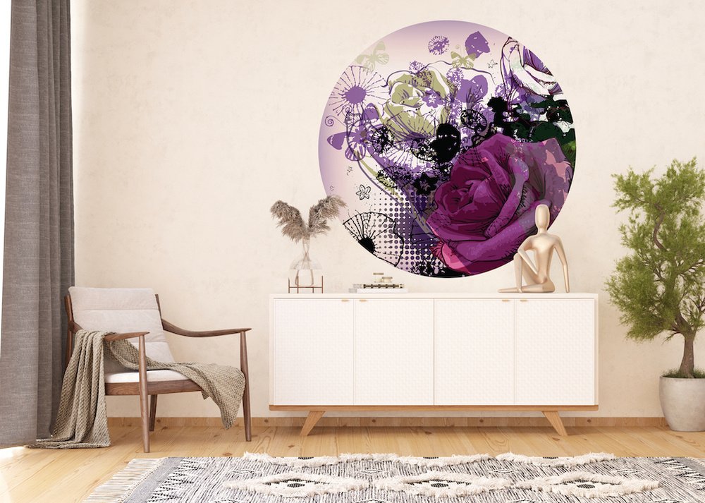 Samolepicí fototapeta CR3321 Flower Collage 140 x 140 cm