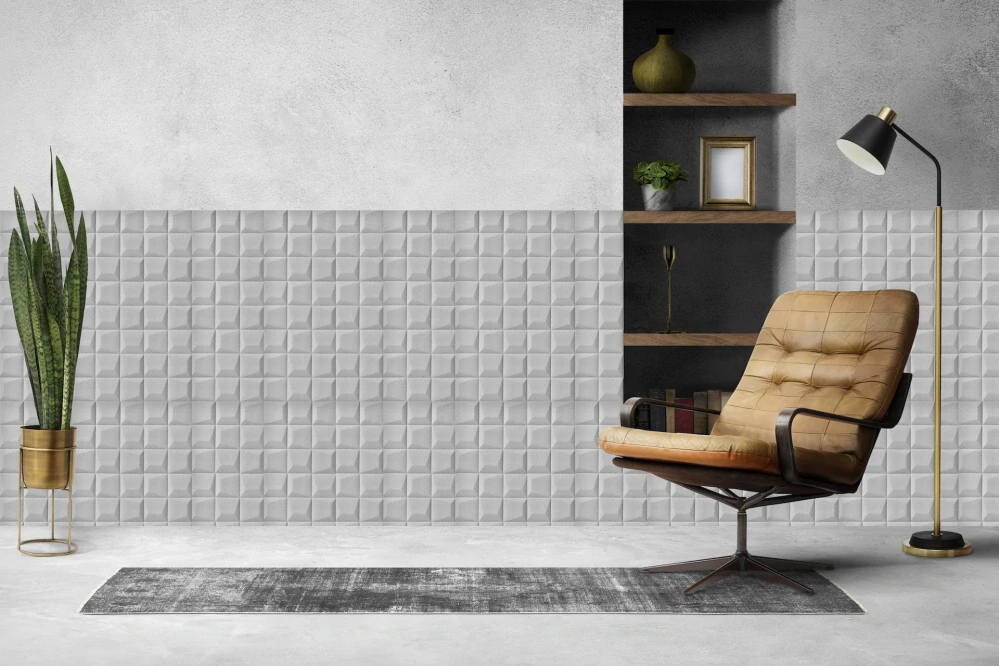 3D samolepicí koženka šedá - 0,69 x 1,4 m