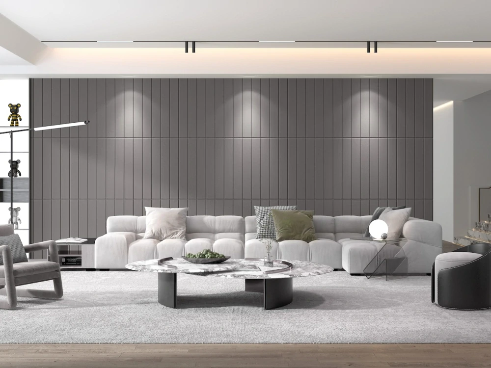 3D samolepicí VELVET obklad šedý - 0,69 x 1,4 m