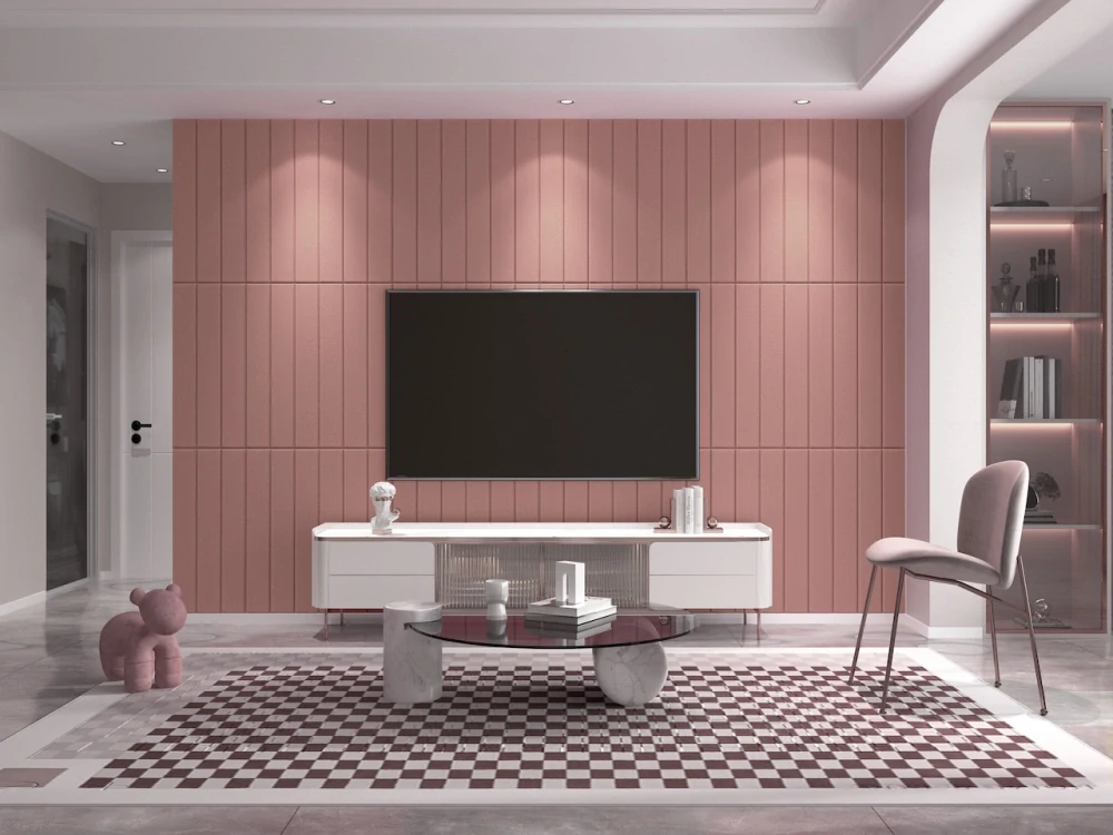 3D samolepicí VELVET obklad starorůžový - 0,69 x 1,4 m