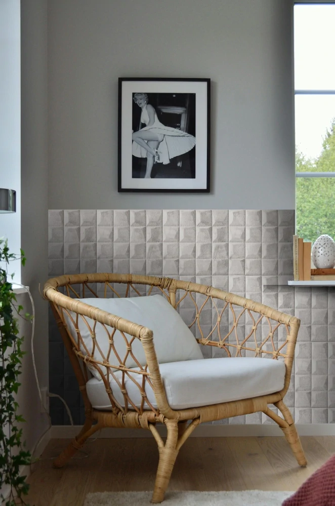 3D samolepicí VELVET obklad šedý - 0,69 x 1,4 m