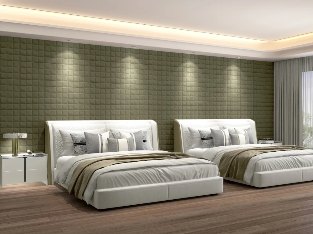 3D samolepicí VELVET obklad khaki - 0,69 x 1,4 m