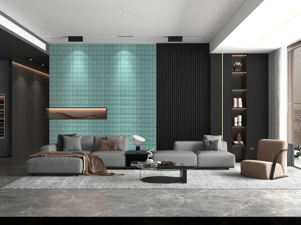 3D samolepicí VELVET obklad mintový - 0,69 x 1,4 m