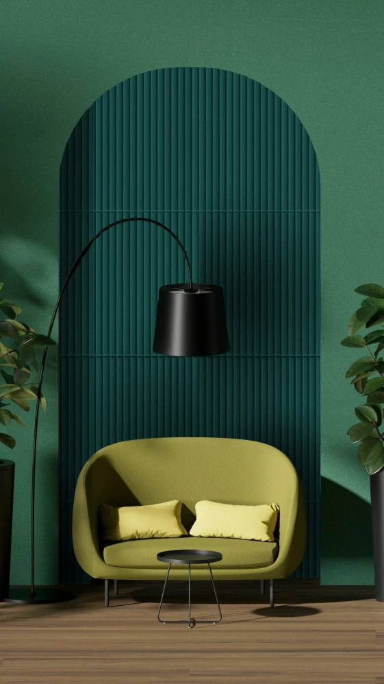 3D samolepicí VELVET obklad zelený - 0,69 x 1,4 m