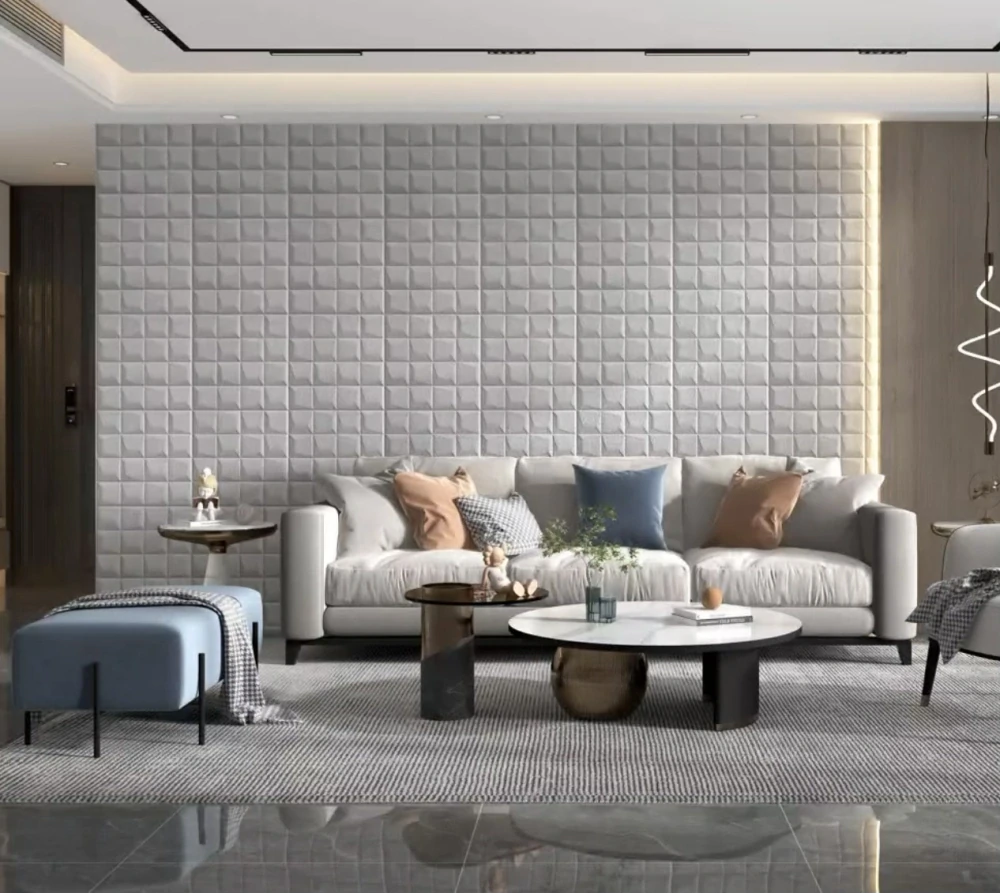3D samolepicí VELVET obklad šedý - 0,69 x 1,4 m