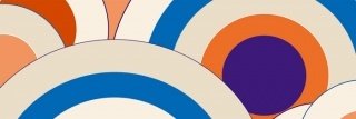 Vliesová fototapeta Dimex Blue Circles M-350 | 330x110cm