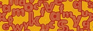 Vliesová fototapeta Dimex Red Letters M-354 | 330x110cm