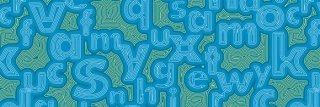 Vliesová fototapeta Dimex Blue Letters M-356 | 330x110cm