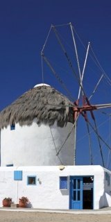 Fototapeta na zeď Windmills Greece S-150 | 110 x 220 cm