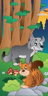 Fototapeta Wolf in Forest S-234 | 110 x 220 cm